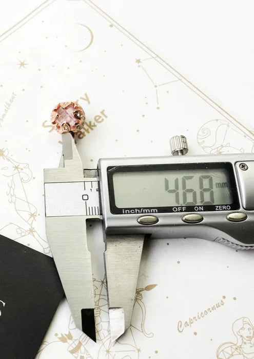 925 Sterling Silver Lotus Beads Pink & Rose Gold Rhinestone Jewelry Gift For Women & Men