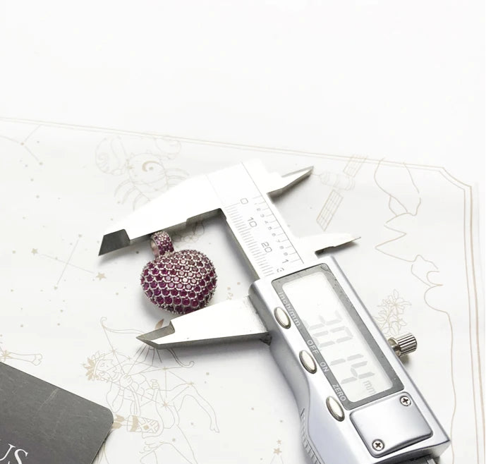 925 Sterling Silver Romantic Red Cz Heart Pendant European Style Jewelry For Women