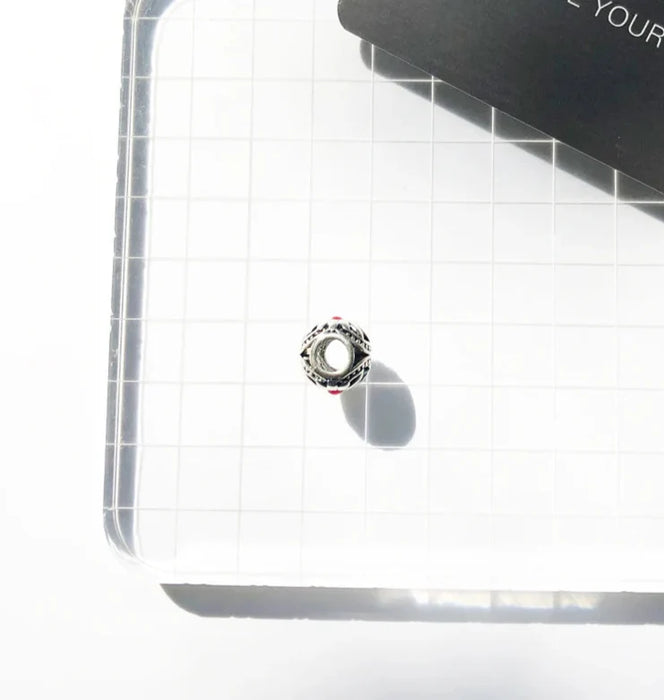 925 Sterling Silver Red Petals Flower Beads European Charm For Fashion Jewelry