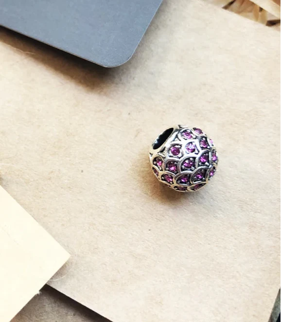 925 Sterling Silver Red Fish Bead Charm Jewelry For Women