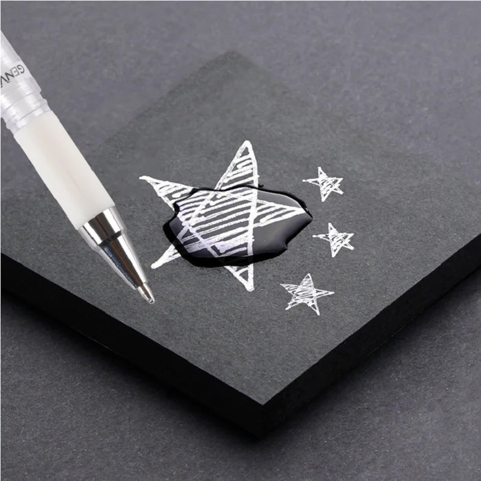 3 Piece Waterproof Gel Pen Set: White Gold Silver