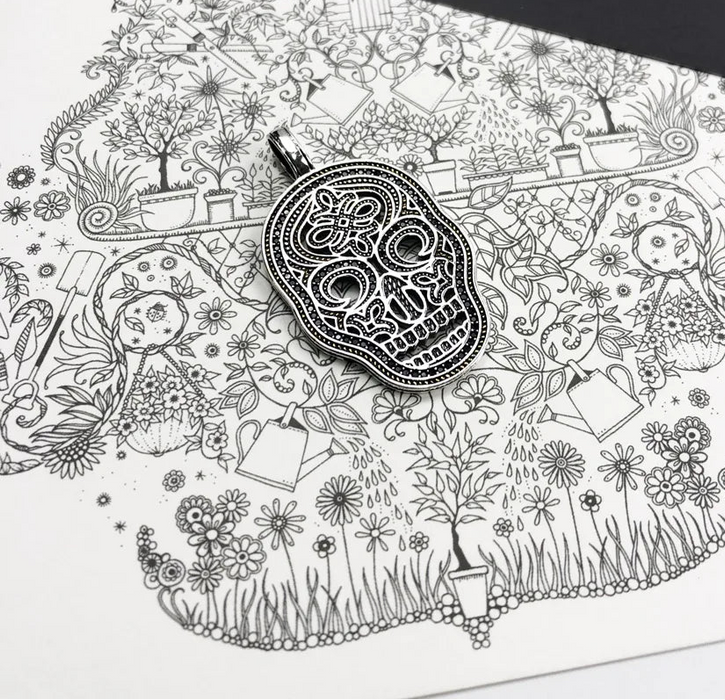 925 Sterling Silver Skull Mask Pendant Yellow Jewelry For Men & Women