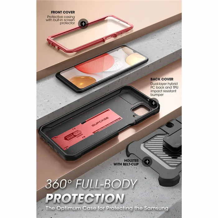 For Samsung Galaxy A12 2020 Release Ub Pro Full-Body Rugged Holster Case With Built-In Screen Protector