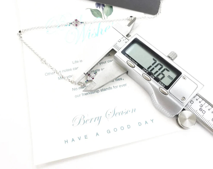 925 Sterling Silver Victorian Style Bracelet Colourful