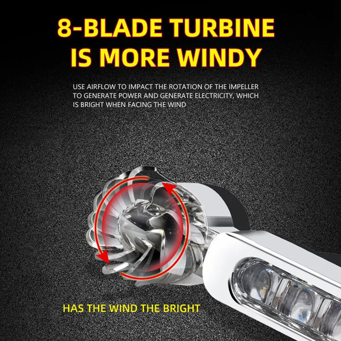 2Pcs Car Wind Energy Led Drl Daytime Running Light No Power Supply Needed