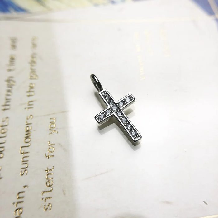 925 Sterling Silver Small Cross Pendant Trendy Faith Jewelry For Men & Women