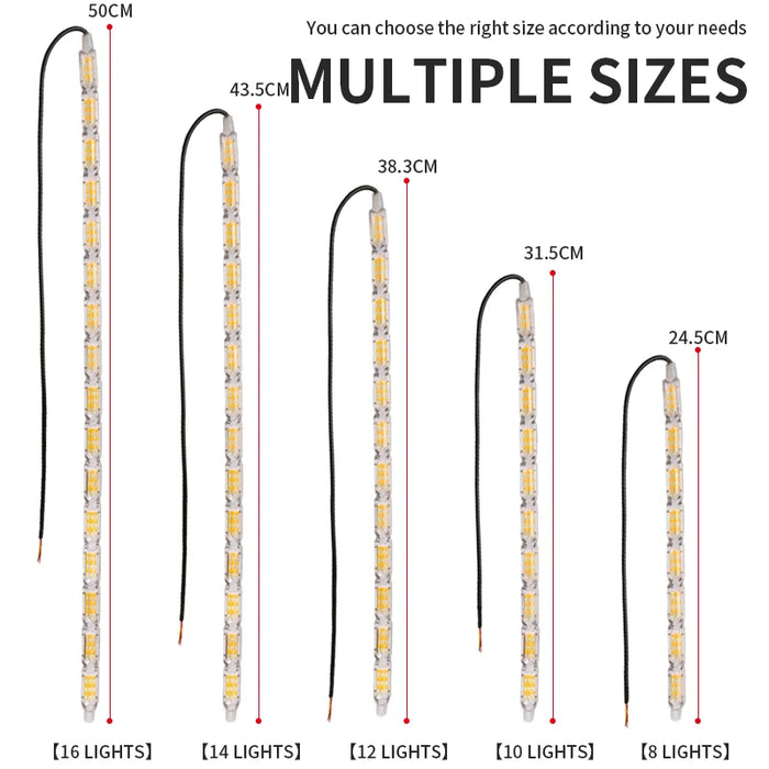 24V Flowing Drl Led Daytime Running Light 2Pcs Sequential Flexible Strip Turn Signal For Car Headlight