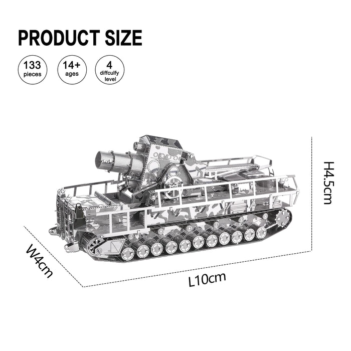 Railway Gun 3D Metal Puzzle Kit Diy Jigsaw Toy For Adults