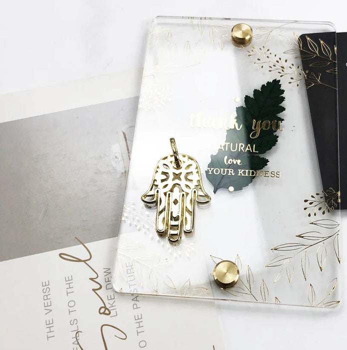 925 Sterling Silver H & Of Fatima Pendant Gold Colour European Accessory Gift For Women & Men