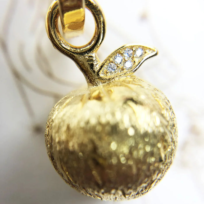 925 Sterling Silver Summer Gold Apple Pendant Jewelry For Women