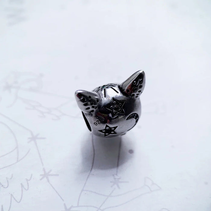 925 Sterling Silver Magical Cat Beads Diy Jewelry Accessory For Women