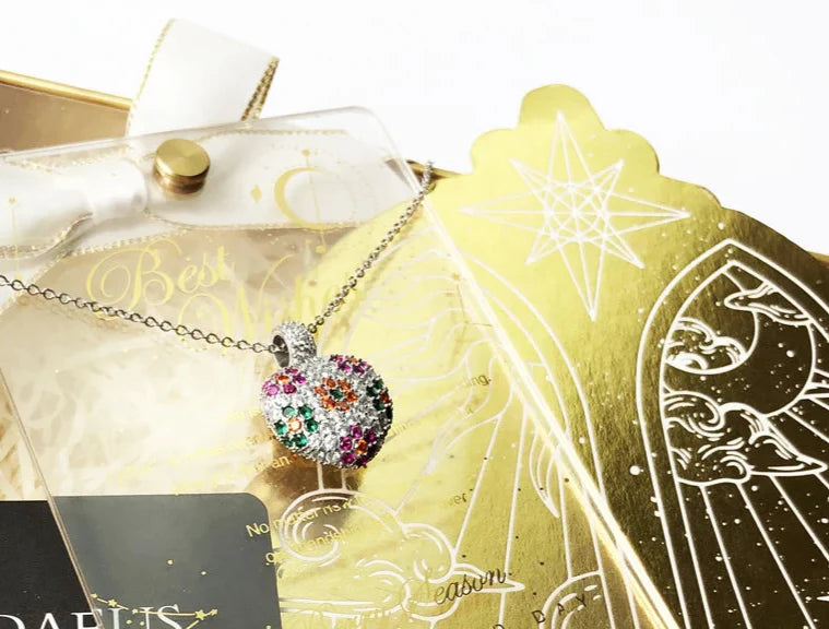 925 Sterling Silver Colourful Flower Heart Necklace Romantic Gift