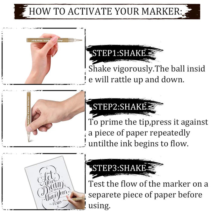 8 Pack White Paint Pens For Wood Plastic Metal Canvas