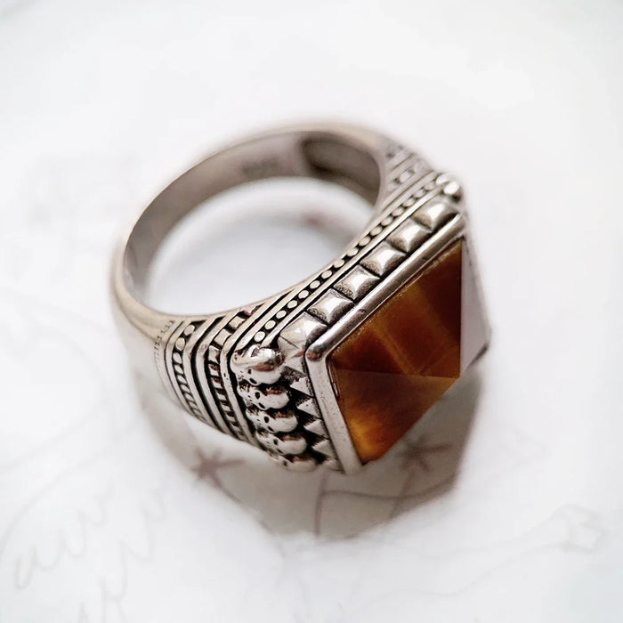 925 Sterling Silver Brown Skulls Cocktail Ring Europe Style Fine Jewelry For Men & Women Ethnic