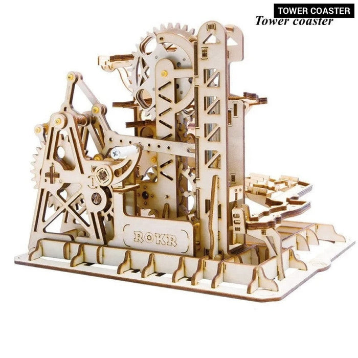 Marble Run Set 5 Kinds 3d Wooden Puzzle Diy Model Building