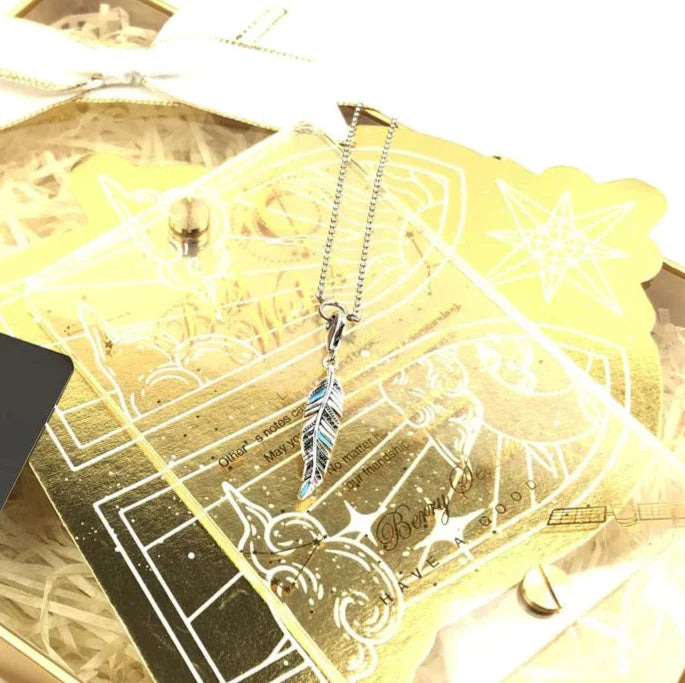 925 Sterling Silver Boho Feather Necklace Jewelry For Women