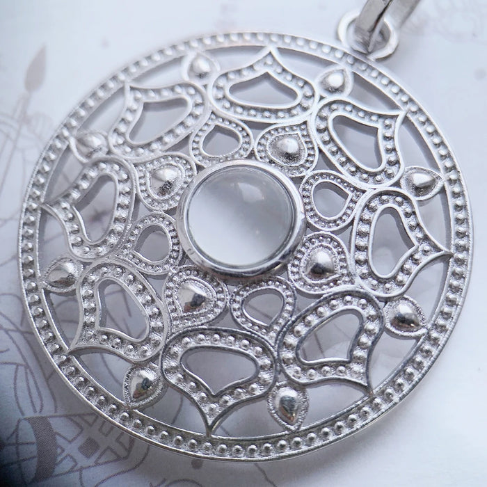 925 Sterling Silver Opal Lotus Pendant Glam Jewelry European Style Trendy Accessory Soul Gift For Women