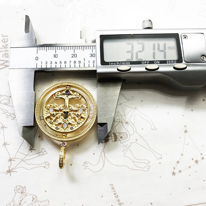 925 Sterling Silver Golden Tree Pendant Nature Gift For Women