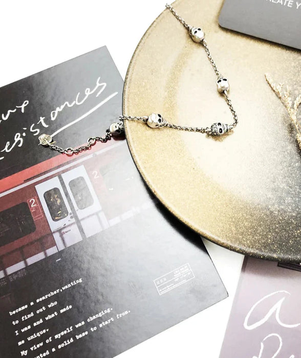 925 Sterling Silver Exquisite Feminine Skulls Bracelets Rebel For Women