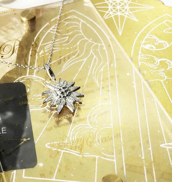 925 Sterling Silver Romantic Gift Necklace Edelweiss Bijoux For Women