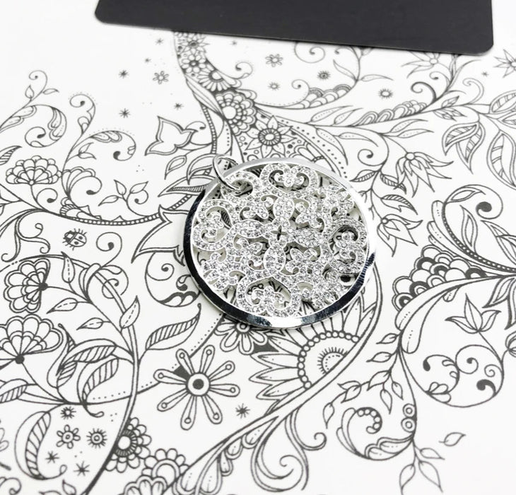 925 Sterling Silver Romantic Pave Pendant White Ornament For Women