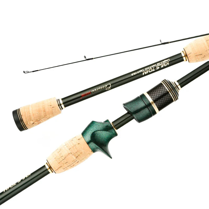 Portable Carbon Spinning Fishing Rod 4 5 Sections 1.8M / 2.1M / 2.4M