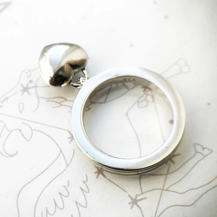 925 Sterling Silver Romantic Gift Red Heart Pave Ring