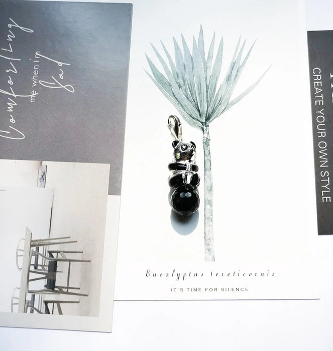 925 Sterling Silver P & A Pendant With Crystal Cute European Style Jewelry Gift For Women & Men