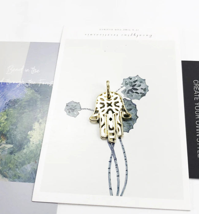 925 Sterling Silver H & Of Fatima Pendant Gold Colour European Accessory Gift For Women & Men