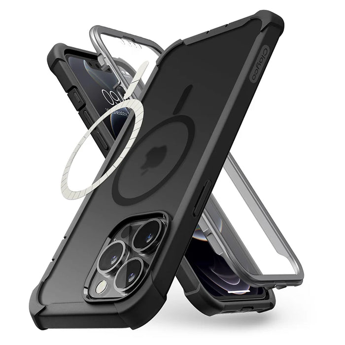 For Iphone 13 Pro 6.1 Inch 2021 Forza Magnetic Dual Layer Rugged Case With Built-In Screen Protector