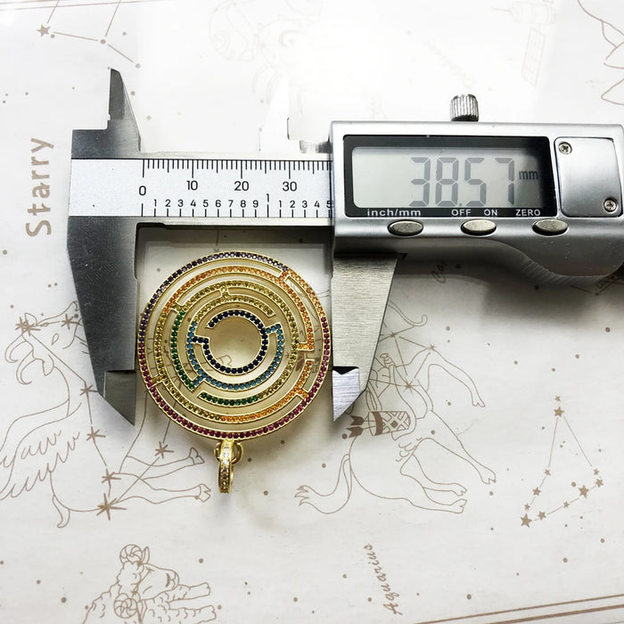 925 Sterling Silver Autumn Maze Pendant Colourful Stones Gift For Women