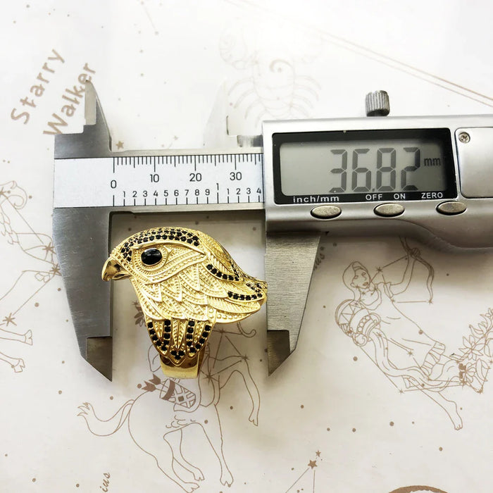 925 Sterling Silver Vintage Falcon Cocktail Ring Jewelry