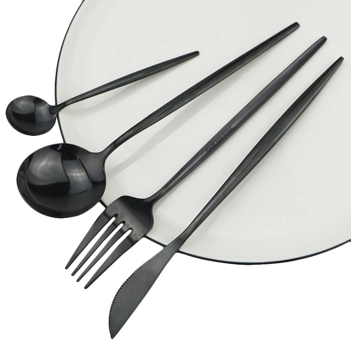 24 Piece Stainless Steel Cutlery Set For Dining Dishwasher Safe