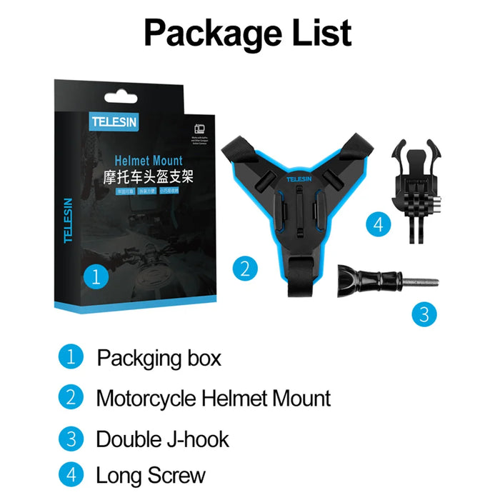 Universal Helmet Mount For Gopro Insta360 Dji Osmo Action Strap Holder For Motorcycle Fits Hero 13-7 Black Accessories