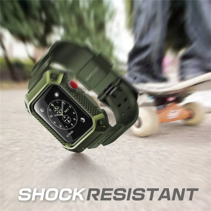 For Apple Watch Series 3 / 2 / 1 42Mm Rugged Protective Case With Strap Bands