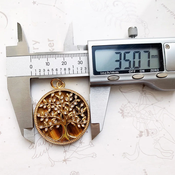 925 Sterling Silver Golden Tree Spring Pendant Nature Jewelry For Women