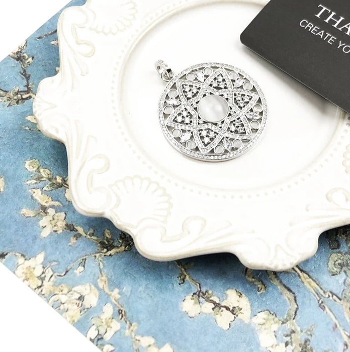 925 Sterling Silver White Opal Pendant Fashion Jewelry For Women