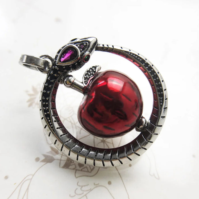 925 Sterling Silver Bohemia Apple Pendant With Snake Fine Jewelry Gift For Women