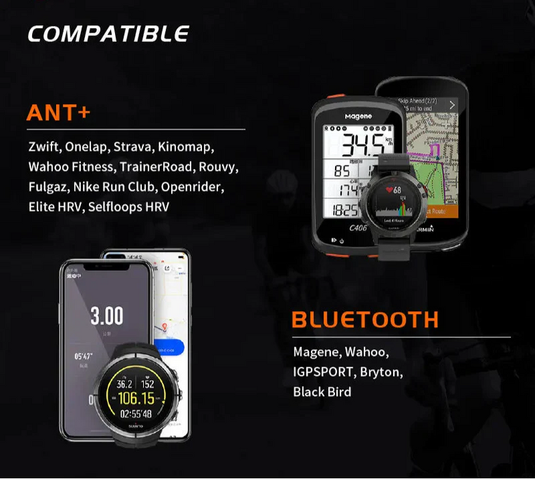 Dual Mode Heart Rate Sensor With Chest Strap For Cycling