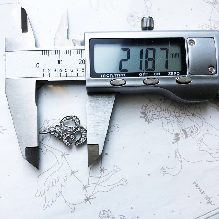 925 Sterling Silver Vintage Om Mani Padme Hum Pendant Yoga Jewelry Gift