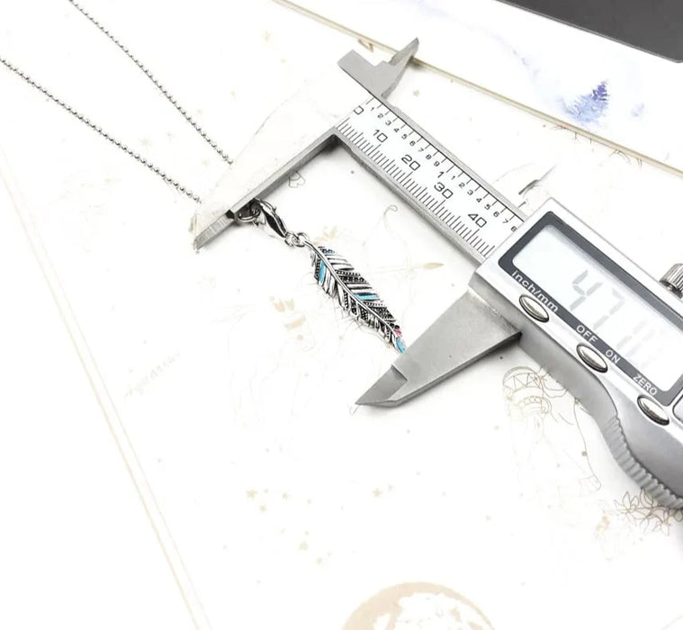 925 Sterling Silver Boho Feather Necklace Jewelry For Women