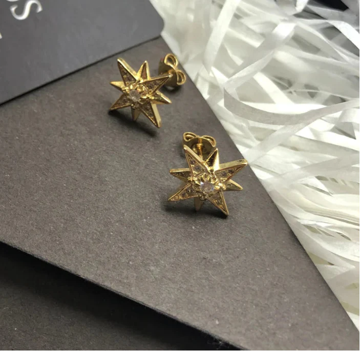 925 Sterling Silver Handcrafted Magic Star Earrings