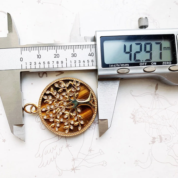 925 Sterling Silver Golden Tree Spring Pendant Nature Jewelry For Women