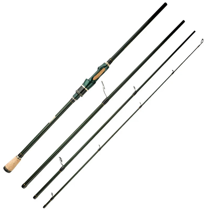 Portable Carbon Spinning Fishing Rod 4 5 Sections 1.8M / 2.1M / 2.4M