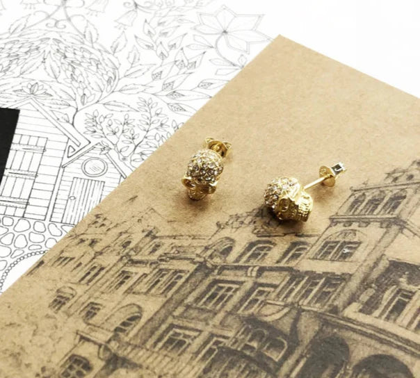 925 Sterling Silver Skull Stud Earrings Rebel Street Style Gift