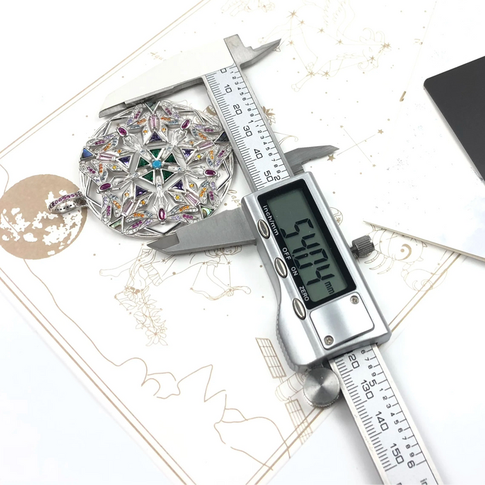 925 Sterling Silver Dragonfly Kaleidoscope Pendant Magic Garden Amulet For Women