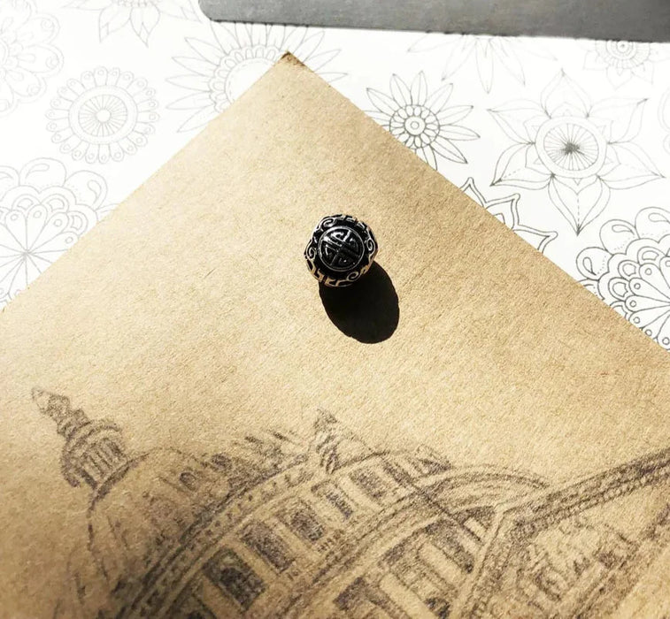 925 Sterling Silver Ethno Black Beads Great Blessing Charm For Women And Men