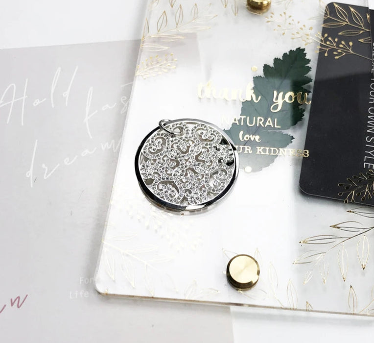 925 Sterling Silver Romantic Pave Pendant White Ornament For Women