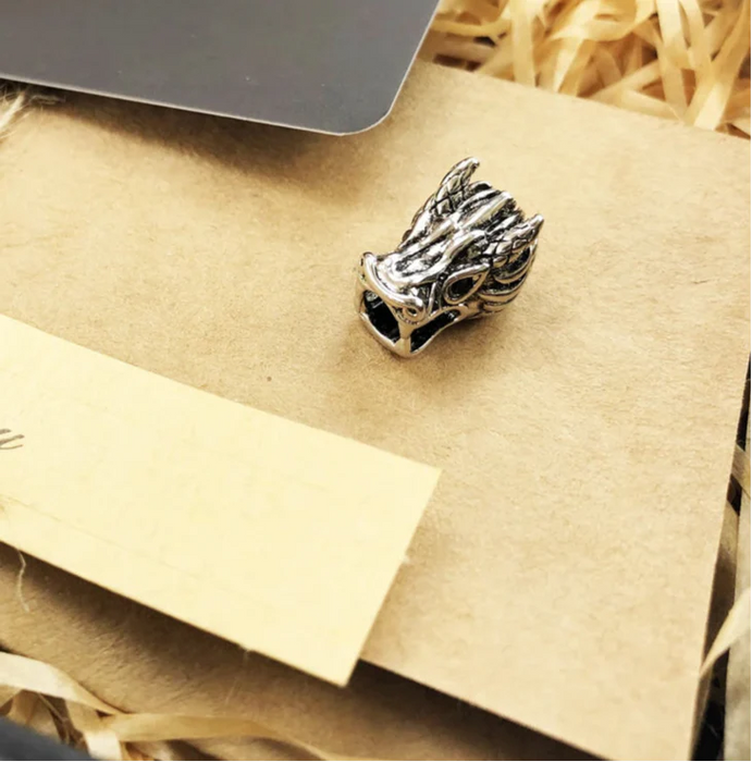 925 Sterling Silver Dragon'S Head Bead European Charm For Rebel Street Style