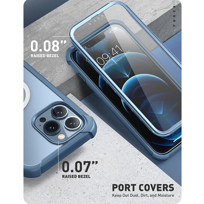 For Iphone 13 Pro 6.1 Inch 2021 Forza Magnetic Dual Layer Rugged Case With Built-In Screen Protector